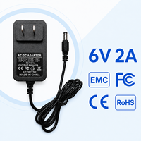 Adaptateur secteur AC/DC 6V 2A 6W personnalisé ODM/OEM avec prise US/AU/EU/UK, chargeur mural 5,5x2,5 mm pour vidéophone