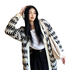 <span class=keywords><strong>Cardigan</strong></span> Casual in Cashmere di lana lunga per donna maglione lavorato a maglia da donna per la stagione <span class=keywords><strong>invernale</strong></span> - Product Image 2