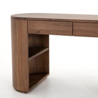 Bureau de direction ovale en bois de luxe moderne avec étagères pour la maison, le bureau, l'hôtel, la chambre à coucher – Pièce de luxe