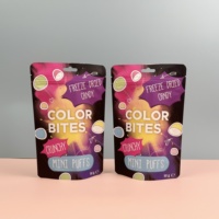 Sachets d'emballage alimentaire refermables en Mylar de qualité alimentaire pour bonbons, chocolats, mini-puffs, avec logo personnalisé imprimé sur toute la surface
