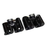 20-24 Land Rover Defender 90 110 130 mise à niveau de l'embout d'échappement en acier inoxydable noir carré Quad sortie tuyau d'échappement silencieux