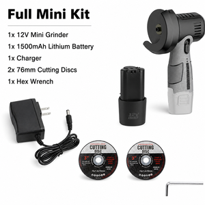 Mini-meuleuse d'angle sans fil 12V, 15 000 tr/min, outil de meulage électrique portable avec disque de coupe de 76 mm et batterie au lithium de 1500 mAh - Product Image 3