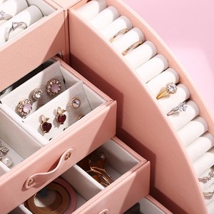 New High Capacity Drawer Princess Jewelry <b>Box</b> Jewelry <b>Box</b> with <b>Mirror</b> High Barrel Jewelry <b>Box</b> - Product Image 3