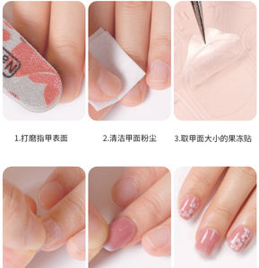 Colle pour <span class=keywords><strong>faux</strong></span> <span class=keywords><strong>ongles</strong></span> <span class=keywords><strong>double</strong></span> <span class=keywords><strong>face</strong></span>, 24/12 pièces, couleur rose et bleue, transparente - Product Image 6