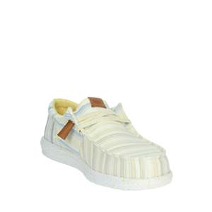 Hey Dude Mocassins décontractés en toile à carreaux blancs et jaunes pour hommes - Product Image 5