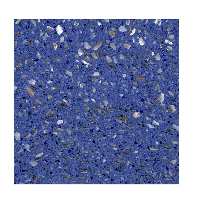 YD Modern Blue Crystal Terrazzo Solid Surface Slab Polished Cement Tile for Indoor and Outdoor Artificial Stone Floor Tile