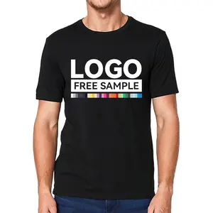 Camiseta de algodón para hombre, etiquetas con logotipo, impresión de pantalla personalizada, camisetas