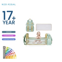 Sac à dos de luxe pour bébé, pliable, imperméable, avec station de change intégrée, lit pliant et sac à couches, idéal pour les voyages
