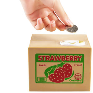 Salvadanaio Creativo AJF a Forma di Fragola in Plastica con Funzione Automatica di Prelevamento Monete, Parlante in Inglese, Regalo per Bambini - Product Image 4
