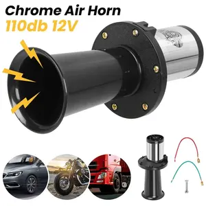 12V 110dB ABS Chroom 2-toons luchttoeter, waterdicht, retrofit/upgrade, voor auto's, vrachtwagens, motorfietsen, eenvoudig te installeren - Product Image 4