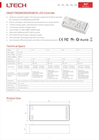 Contrôleur de bande LED sans fil LTECH Mini RF 2.4G avec éclairage LED DIM/CT/RGB, sortie 12-48V, contrôle de l'éclairage LED