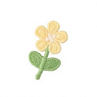 Patch textile auto-adhésif brodé tricoté motif marguerites, pour ordinateur portable, accessoires textiles, collage créatif DIY