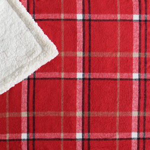 Cozy 50x60 Inches <strong>Red</strong> Black Buffalo Plaid Sherpa Fleece <strong>Blanket</strong> 100% Polyester Soft Warm Reversible Winter <strong>Throw</strong> for Couch Bed - Product Image 3