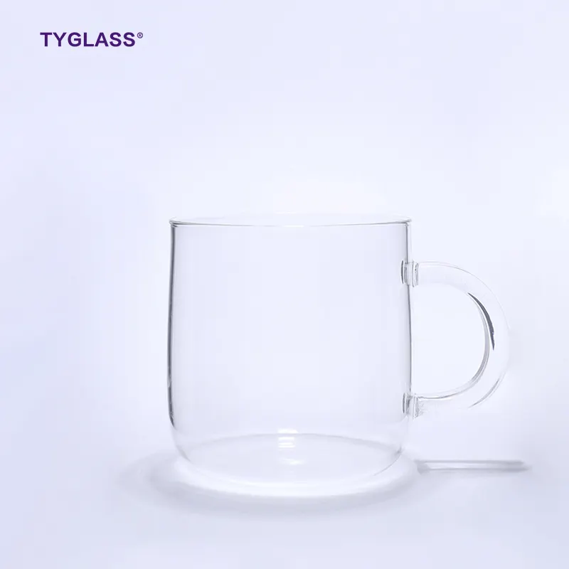 Korean Hot Sale Transparent Coffee Mug Glass Custom Logo Insulated Milk Single Wall Glass Cup Mugs