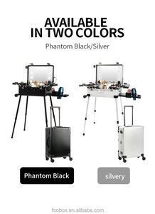 OBOX Venta caliente Fábrica LED Iluminado Aluminio + PC Estuche cosmético Caja de almacenamiento de maquillaje duradera con espejo - Product Image 3