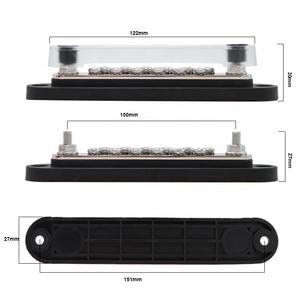 150A端子バスバー M4 M6スタッド バッテリー電源分配ブロック 赤黒 12V 車用バスバー 自動車・船舶用 - Product Image 2