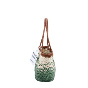 Sac fourre-tout tissé fait main-Sac à main en paille naturelle avec poignée <span class=keywords><strong>marron</strong></span> pour les sorties estivales et décontractées - Product Image 3