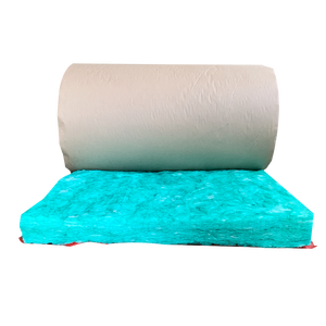 Rouleaux de <span class=keywords><strong>laine</strong></span> de verre verte UET Asia Market 50 mm, isolation en fibre de verre pour toiture avec papier kraft - Product Image 4