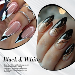 BORN PRETTY PRO 10ml Color blanco y negro de alta nivelación Gel Liner Nail Art Logotipo personalizado DIY Pintura Dibujo Gel Barniz - Product Image 5