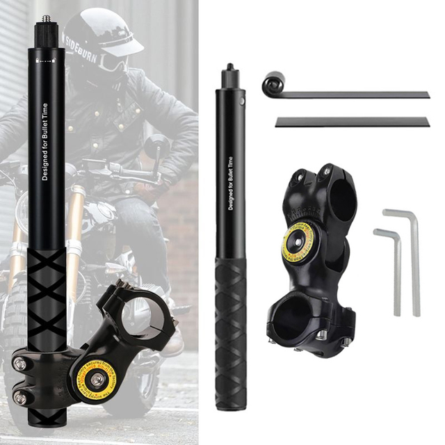 HONGDAK Motorcycle Bicycle Panoramic Monopod Invisible Stand for GoPro Max Her 10 Insta360 One for DJI Action Camera Accessories