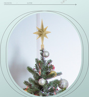 Étoile de sommet de sapin de Noël électroplaquée et peinte à paillettes, décorations et ornements pour sapin de Noël, ambiance festive