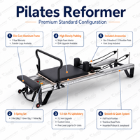 Machine de Pilates Reformer en acier, équipement de gym commercial, cadre en alliage d'aluminium blanc, lit de Pilates Cadillac, ensemble complet pour studio de fitness