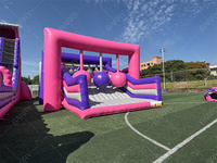 Parcours d'obstacles gonflable commercial 5K direct usine, jeu de compétition pour adultes et enfants, Ninja Run Wrecking Ball