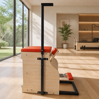 Chaise de Pilates réglable et portable en bois de chêne, type Reformer/Wunda, avec poignées, pour la maison, la salle de sport et le studio