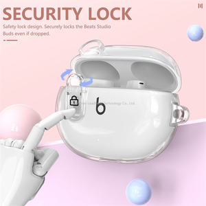 Para <span class=keywords><strong>Beats</strong></span> <span class=keywords><strong>Studio</strong></span> <span class=keywords><strong>Buds</strong></span>/<span class=keywords><strong>Buds</strong></span> + Estuche para auriculares con llavero para mujer Hombre Transparente Clear Secure Lock Funda protectora - Product Image 2