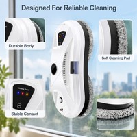 Robot Pembersih Jendela Elektrik Portabel AI Smart Path Otomatis Penuh Pel Putar Ganda Semprotan Air Ultrasonik Kontrol Jarak Jauh