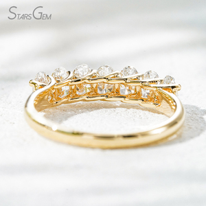 แหวนเพชรทรงรี 2.5*3.5 มม. แหวนเพชรทรงรีแบบ Eternity แหวนแต่งงานทองคำแท้ 10k ประดับเพชรแล็บ - Product Image 4