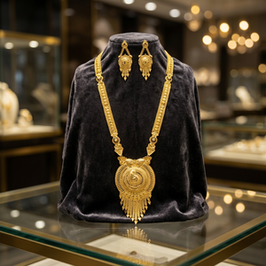Wholesale Fashion 14K 18K 24K Micro Gold Plated <b>Necklaces</b>, Traditional Design <b>Long</b> Jewelry, Brass Micro Gold Forming Jewelry Set - Product Image 5