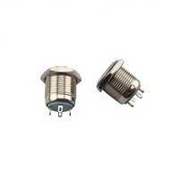 Mini bouton poussoir de réinitialisation 16 mm 12 V 2 A, interrupteurs étanches IP34 avec LED, 4 broches 1NO, en laiton pour accessoires moto