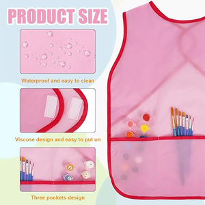 Tablier de dessin imperméable pour enfants, personnalisé <span class=keywords><strong>en</strong></span> polyester, tablier de <span class=keywords><strong>peinture</strong></span> réglable, vêtements de protection pour enfants, cuisine, école - Product Image 3