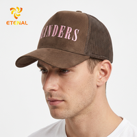 Custom Ongestructureerde 5 Panel Snapback Cap Corduroy Touw Hand Geborduurde Oxford Poplin Dot Argyle Fruit Patronen