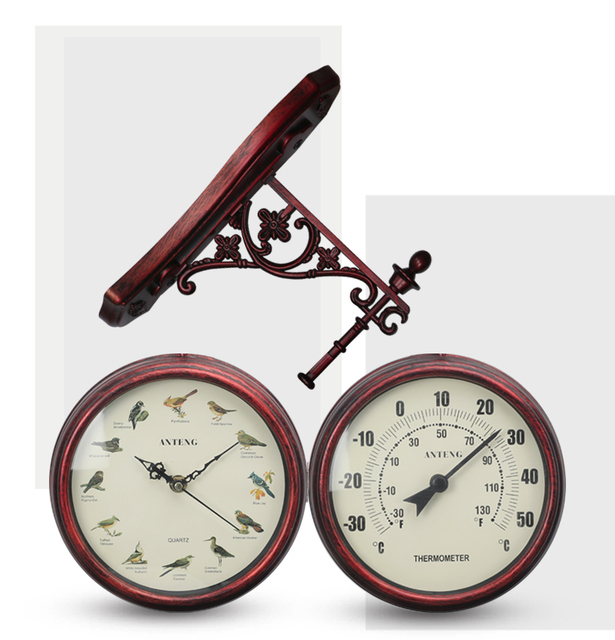Antique-Look  Round Wall Hanging Double Sided Faces Classic Retro Clock Wall Hanging Clock
