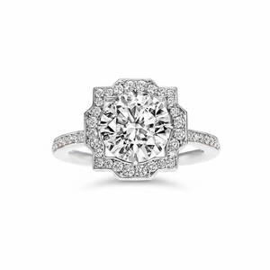 1.60TCW Anillo solitario redondo de Diamante Real natural Elegante banda de boda de oro blanco - Product Image 2