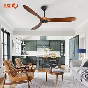 Hot sale large fan dc inverter motor 60 inch solid wood fan blades vintage modern fan ceiling