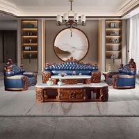 Sofá Seccional de Cuero Genuino, Estilo Europeo Chesterfield, Sofá para Sala de Estar Beno W3, Cómodo para Apartamentos y Hoteles