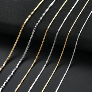 Collar de Acero Inoxidable en Forma de S Delgado, Ancho 0.9/1.2/1.6MM, Chapado en Oro y Plata, Cadena de Eslabones Brillantes para Colgantes, Joyería y Regalos - Product Image 3