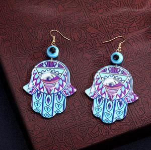 Pendientes de Moda con Cuentas Redondas, Ojo del Diablo, Estilo Bohemio, Creativos, Exagerados, de Plástico, Personalizados {Pendientes para Mujer} - Product Image 6