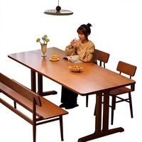 Table de bureau en bois massif de cerisier, table longue, table de salle à manger, table d'étude, établi, bureau, table à manger