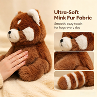 Peluche Panda Rouge en Gros d'Usine, Jouet en Peluche Doux, Animal en Fausse Fourrure Rempli de Coton PP, Plusieurs Tailles, Peluche à Câliner, Cadeau pour Enfants