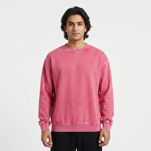 Sweat-shirt unisexe en gros OEM, personnalisable avec logo imprimé, design uni oversize, méthode d'impression en relief - Product Image 1