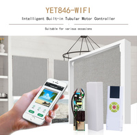 YET846PC-WiFi sans fil tubulaire moteur rideau WiFi émetteur et récepteur glissière Automat porte télécommande interrupteur