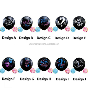 Grand <span class=keywords><strong>ballon</strong></span> en latex noir de 36 pouces pour révélation du sexe (garçon ou fille) <span class=keywords><strong>avec</strong></span> confettis roses et bleus <span class=keywords><strong>à</strong></span> <span class=keywords><strong>l</strong></span>'<span class=keywords><strong>intérieur</strong></span>, idéal pour la décoration de fête de naissance. - Product Image 4