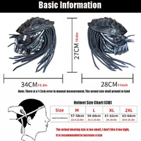 Casque intégral Predator Alien avec lumières LED de sécurité, visière laser, plastique ABS, design géométrique science-fiction, moto tout-terrain, homologué DOT