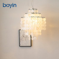 Lampe suspendue en coquillages naturels, design italien, couleur crème française, pour salon, salle à manger, chambre à coucher