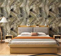 Papier peint autocollant 3D à motifs de feuilles de palmier tropicales, best-seller, amovible, pour chambre à coucher, salon, décoration de la maison