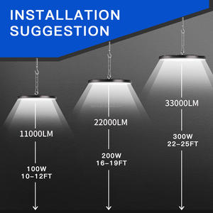 UFO Hallenleuchte LED 100W 200W 300W Langlebige und Energiesparende Hallenbeleuchtung für Lagerhallen, Industrieanlagen, Garagen, Stadien - Product Image 6